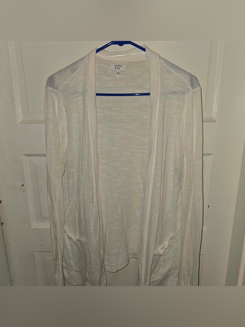 Crown & Ivy 100% Cotton Gauzy Open Front Swing Cardigan